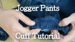 DIY Jogger Pants Cuff Tutorial  KAD Customs 10 [upl. by Ecirtak]