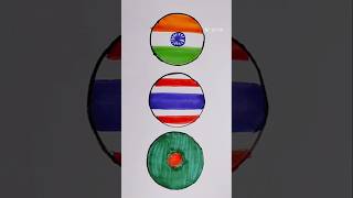 🇮🇳❤️🇹🇭❤️🇧🇩 country flag l Independence day drawing l Republic day drawing l Jana gana Mana [upl. by Aronal]