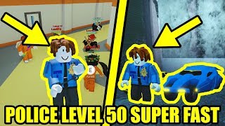 Getting LEVEL 50 POLICE TEAM FASTEST METHOD  Roblox Jailbreak [upl. by Corel]