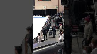 Stéphane Lambiel dancing during Shoma Unos FP step sequence Skate America 2021 [upl. by Wieche87]