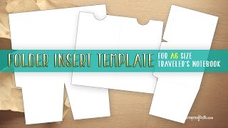 Folder Insert Template for A6 Size Travelers Notebook [upl. by Barling]