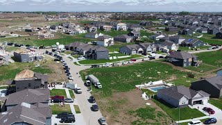 Drone video shows damage devastation in Nebraska after Fridays tornado [upl. by Feinleib409]