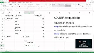 COUNTIF Function Excel [upl. by Annavas89]