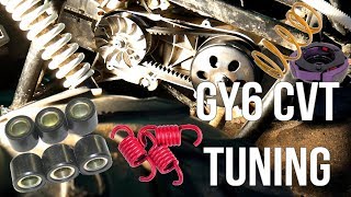 How to Tune a 150cc GY6 CVT  Main Clutch Spring and Variator Weights [upl. by Aleibarg84]