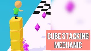 How i have created the Cube stacking mechanic in Unity  Cube surfing  Unity3d cubesurfer [upl. by Solberg477]