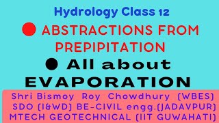 12Abstractions from precipitation ■ Evaporation ■ methods to measure evaporation ■ Meyers equation [upl. by Yrellih]