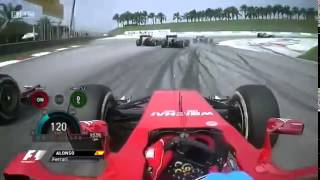 2014 Fernando Alonso Onboard Start Malaysia [upl. by Apollo]