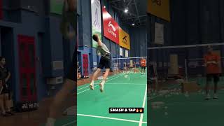 Very Powerful Smash And Tap 💪 badminton like shorts [upl. by Ataner]