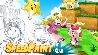 Mario Party SpeedPaint  PLUS Super Mario House QampA [upl. by Cirdek]