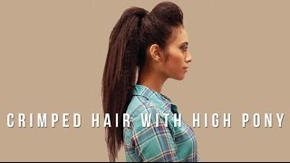 How to Crimped Hair with High Pony [upl. by Sirk]