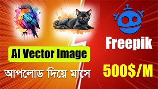 Ai দিয়ে ছবি বানিয়ে Freepik এ টাকা ইনকাম। Image Ready  Upload Process  Image Approve  A to Z [upl. by Saixela918]