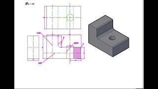 Belajar gambar autocad 2D Menjadi 3d latihan 3 [upl. by Lysander]