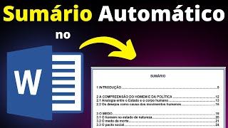 Como Fazer Sumário Automático no Word Qualquer Versão Word Passo a Passo [upl. by Rafa]