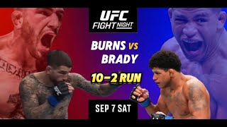 102 RUN UFC FIGHT NIGHT PICKS amp PREDICTIONS BURNS VS BRADY [upl. by Aseen]