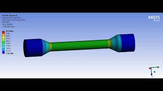 Tensile Testing Maximum Principal Stress Ansys FEA Animation [upl. by Arrec537]