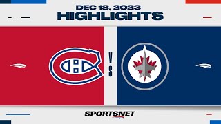 NHL Highlights  Canadiens vs Jets  December 18 2023 [upl. by Alded]