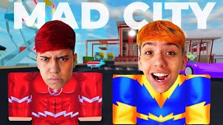 SUPER VILÕES vs SUPER HERÓIS Roblox Mad City [upl. by Berhley]