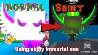 Roblox Bgs using shiny 💚immortal one💚 new secret pet and giveaway bubble gum simulator [upl. by Volnak490]