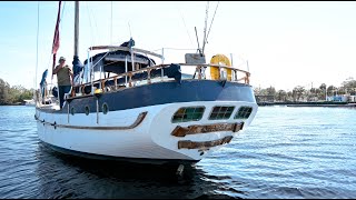 This Formosa 51 SANK  LOST VIDEO of Mikelson 50 Pilothouse Sailboat PRE BOTTOM PAINT Ep 37 [upl. by Jestude137]