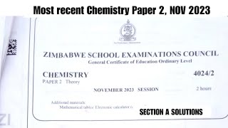 Zimsec Nov 2023 Chemistry paper 2 Solutions for Section A [upl. by Jaquelyn946]