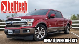 2015 to 2018 F150 50l CrewCab 2wd Belltech Lowering Kit Install 24 Drop [upl. by Tnemelc]