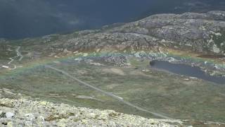 Rainbow seen from above Gaustatoppen Norway [upl. by Dannie]