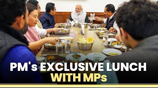 PM Modi takes lunch with MPs in Parliament canteen [upl. by Stoll993]