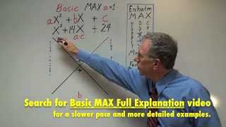 Factoring Trinomials  Basic MAX  Short Explanation [upl. by Nickolas12]