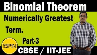 Numerically Greatest Term in Binomial Expansion  PART3  Binomial Theorem Class11 CBSEJEE maths [upl. by Naujej171]