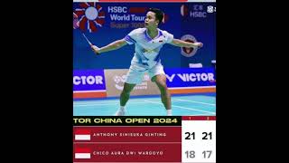 Kalakan Chiko Ginting ke r16 China Open 2024 [upl. by Mureil]