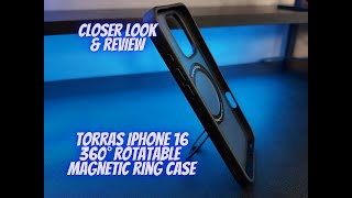 Closer Look at Iphone 16 Pro Max TORRAS Upgraded 360 Rotatable Magnetic Ring Case [upl. by Llenrup]