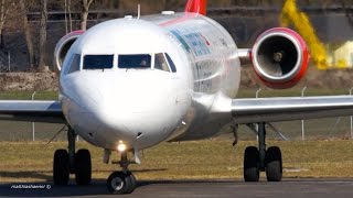 Fokker 100 Greenland Express Heavy Loaded TakeOff at Bern Airport [upl. by Nahgeam134]