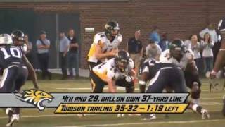 Enders finds Ryan to complete 4th quarter comeback as Towson Football stuns ODU 3935 [upl. by Arabel]