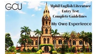 GCU Lahore Mphil English Admission Test Complete Guidance  Government College University Lahore [upl. by Otxis]