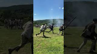 American militia Battle of Bennington Hoosic Falls New York Continental militia assault Hessians [upl. by Eedolem]