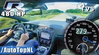 480HP VW Golf R MK7  TVS Engineering  280kmh on AUTOBAHN by AutoTopNL [upl. by Japha]