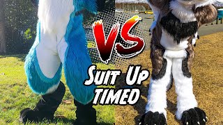 Digitigrade vs Plantigrade Fursuits Suit Up TIMED face reveal [upl. by Hubbard757]