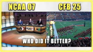 NCAA 07 vs CFB 25  Pre Game Presentation Comparison [upl. by Atinauq]