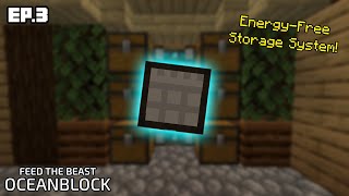 FTB Oceanblock Ep3 EnergyFree Storage System [upl. by Herc]