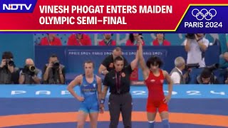 Vinesh Phogat  Star Grappler Vinesh Phogat Enters Maiden Olympic SemiFinal [upl. by Harbour]