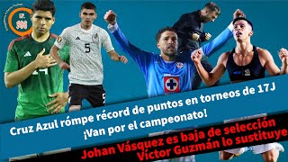 Cruz Azul rómpe récord de puntos es el máximo favorito al título  Johan Vásquez baja de selección [upl. by Miett423]