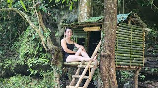 65 days  Girl camping in the forest tree shelter dugout shelter bamboo tree house l CHÚC THỊ MỤI [upl. by Kristofer]