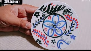 How to make beautiful wall hanging plates l zero budget home decor ideas l reusing saucerl [upl. by Derwon]