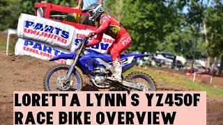 Loretta Lynns YZ450F Race Bike Overview [upl. by Adlanor]