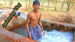 Swimming in Village Tubewell Full Fun  Vlog Adventures Whatsapp 03456274018 [upl. by Laetitia]