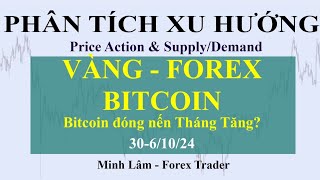 PHÂN TÍCH XU HƯỚNG VÀNG  FOREX  BITCOIN 3061024  Bitcoin Đóng Nến Tháng Tăng Mạnh [upl. by Ellingston]