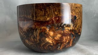 Red oak burl wood bowl cast in Alumilite epoxy [upl. by Esinel403]