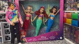 Disney Ariel and Sisters Doll Pack Ariel Attina and Aquata dolls Unboxing and Review [upl. by Anorahs]