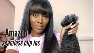 Amazon Seamless Clip In Hair Install  Better Than Tape Ins [upl. by Irrehc725]