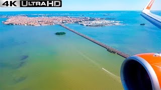 Landing Venice  AWESOME VIEWS  EASYJET A320 [upl. by Acissej803]